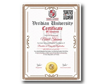 Digital certificate for university