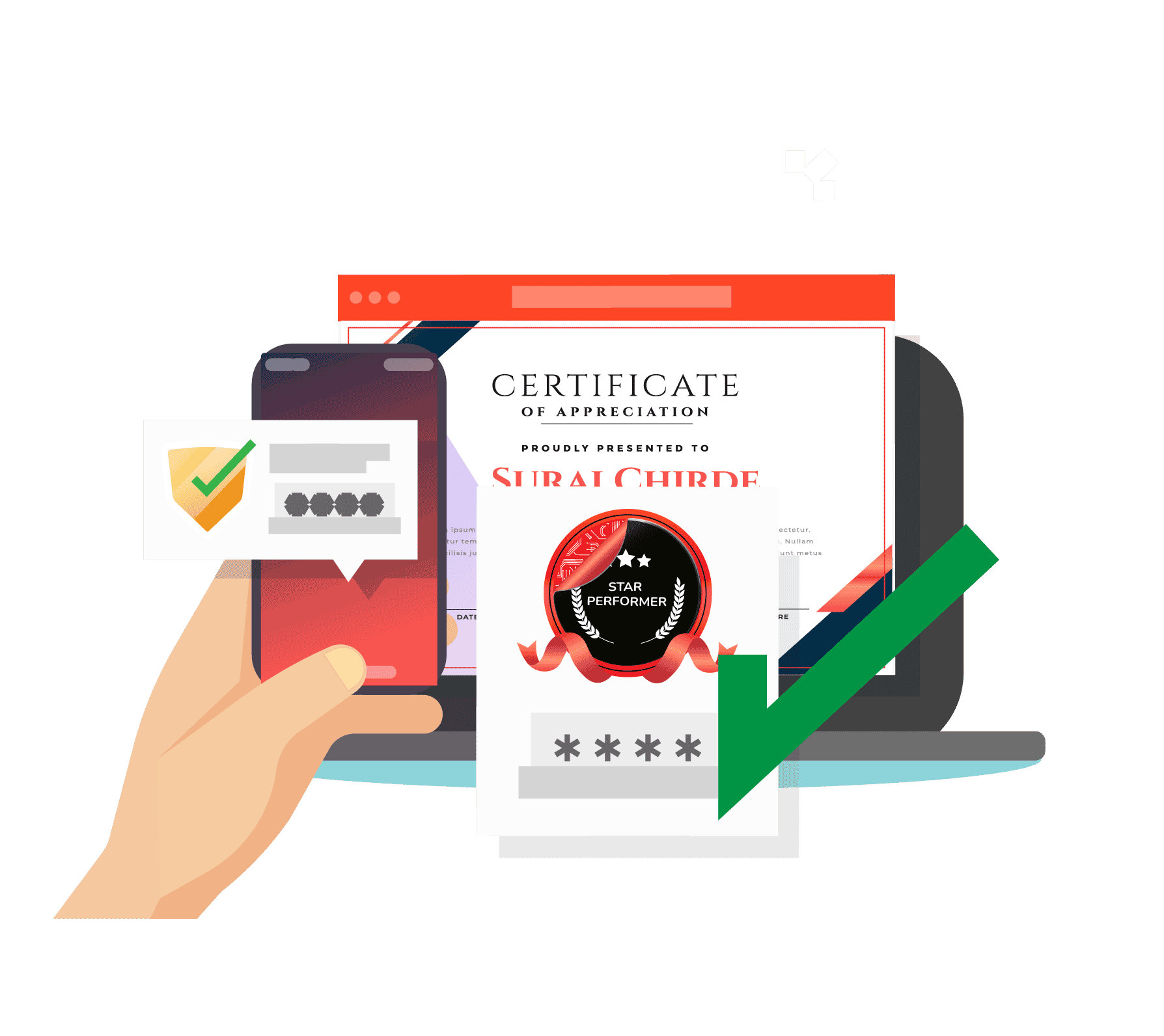 Verifiable digital certificate & badge in digital credentials platforms